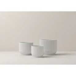 Lyngby Flower Pot White, H 13cm - Lyngby Porcelæn