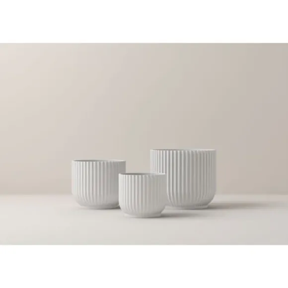 Lyngby Flower Pot White, H 13cm - Lyngby Porcelæn