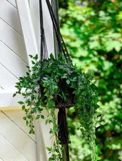 Macrame Planteholder - Sort - L