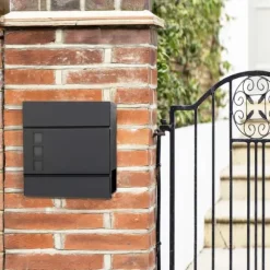Mailbox - Wall Letterbox - Moderne - Låsbar - Med avisrum - Sort