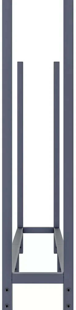Martin Anthracite Metal Firewood Rack with Cover - Steel Tube Construction, 25x160x115 cm