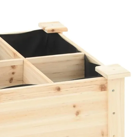 Massiv Blomsterkrukke med Hylde - Træplantkasse | Farve: Beige | Størrelse: 115x59x76.5 cm