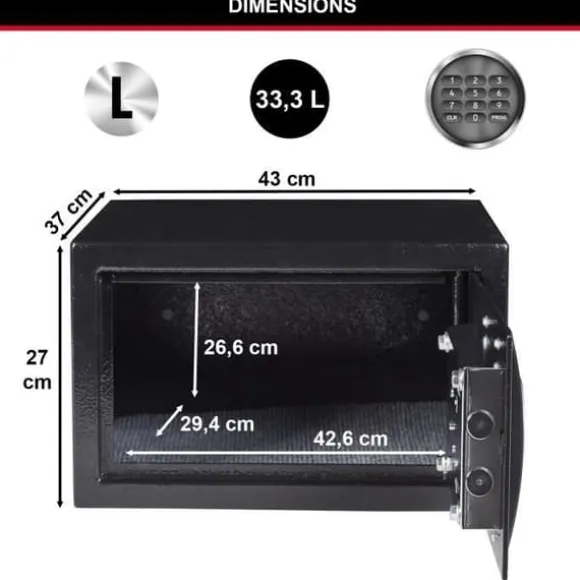 MASTER LOCK Säker med programmerbar elektronisk kombination - Svart och metallgrå