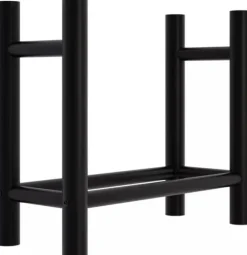 Medya Round Metal Firewood Rack Stand, Black - 30x60x60 cm