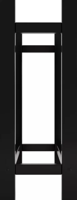 Medya Square Firewood Rack, Black Metal, 30x80x80 cm