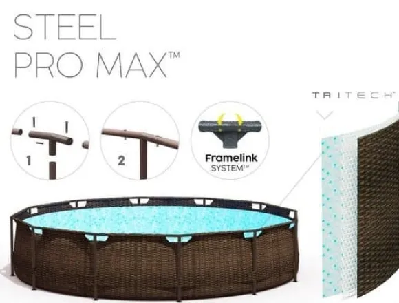 Mega Stor Ratten Look Familie Oppustelig Pool med Filterpumpe, Stige & Dække - Perfekt til Sommerfest