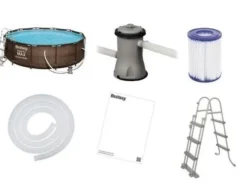 Mega Stor Ratten Look Familie Oppustelig Pool med Filterpumpe, Stige & Dække - Perfekt til Sommerfest
