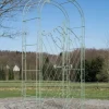 Melissa Antique Green Metal Rose Arch with Double Gates - 220cm Height, 120cm Width