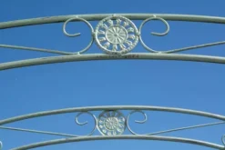 Melissa Antique Green Metal Rose Arch with Double Gates - 220cm Height, 120cm Width