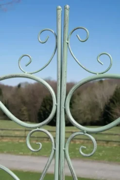 Melissa Antique Green Metal Rose Arch with Double Gates - 220cm Height, 120cm Width