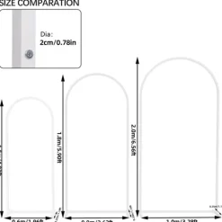 Metal baggrundsbue - Bryllupsbue/ballonbue stativ - Sæt med 3 - XL - Hvid