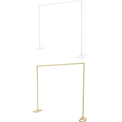 Metal bryllupsbue, baggrundsstativ, hvid, str. M, til have, fotostudie og fødselsdagsfester