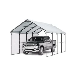 Metal Carport 12' x 20', Heavy Duty Udendørs Garage, Robust, Velegnet til både, Beskyttelse mod vejr og UV-stråler