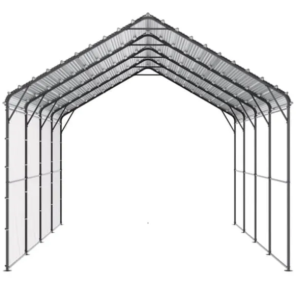 Metal Carport 12' x 20', Heavy Duty Udendørs Garage, Robust, Velegnet til både, Beskyttelse mod vejr og UV-stråler