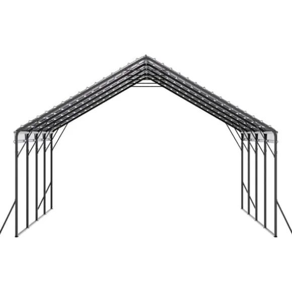 Metal Carport 20x20 fod, Udendørs Bilgarage, Kraftig og Vejrbestandig