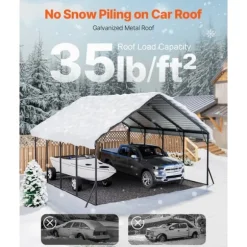 Metal Carport 20x20 fod, Udendørs Bilgarage, Kraftig og Vejrbestandig