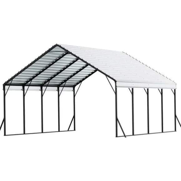 Metal Carport 20x20 fod, Udendørs Bilgarage, Kraftig og Vejrbestandig