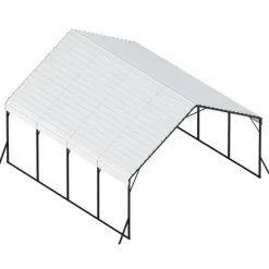 Metal Carport 20x20 fod, Udendørs Bilgarage, Kraftig og Vejrbestandig