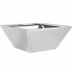 Metal have skål plantekasse - Elegant design til udendørs brug | Størrelse: 35x35x15 cm | Farve: Sølv