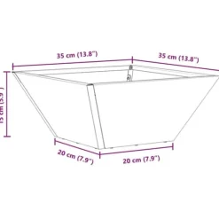 Metal have skål plantekasse - Elegant design til udendørs brug | Størrelse: 35x35x15 cm | Farve: Sølv