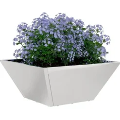 Metal have skål plantekasse - Elegant design til udendørs brug | Størrelse: 35x35x15 cm | Farve: Sølv