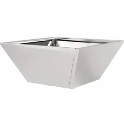 Metal have skål plantekasse - Elegant design til udendørs brug | Størrelse: 35x35x15 cm | Farve: Sølv