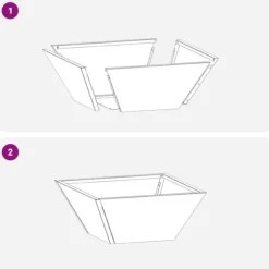 Metal have skål plantekasse - Elegant design til udendørs brug | Størrelse: 35x35x15 cm | Farve: Sølv