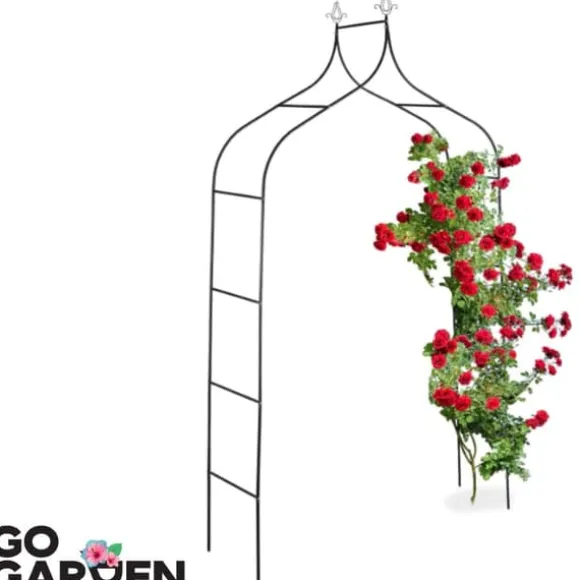 Metal havepergola til blomster, roser, klatreplanter, støtte, bue, ankre, have
