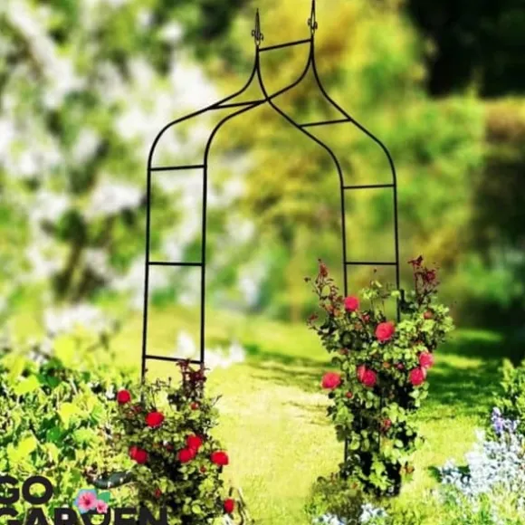 Metal havepergola til blomster, roser, klatreplanter, støtte, bue, ankre, have
