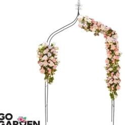 Metal havepergola til blomster, roser, klatreplanter, støtte, bue, ankre, have