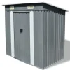 Metal haveskur med ventilationsåbninger - Opbevaringsskur | Farve: Grå