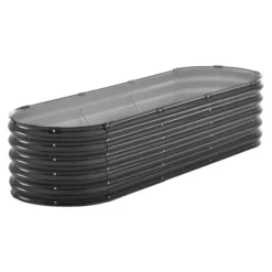 Metal Hævet Haveseng, 6,56x1,96x1,4 Fod, Galvaniseret Plantekasse, Mørkegrå, Holdbar, Vejrbestandig, Ideel til Haveindretning