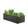 Metal Hævet Haveseng 6x3x2ft, Galvaniseret Plantekasse, Mørkegrå, Holdbar og Vandafvisende, Ideel til Udendørs Brug