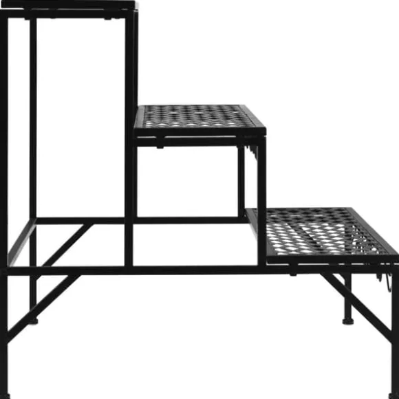 Metal Plante Stativ, 70x60x60.5 cm, Sort