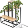 Metal stående blomsterstativ til blomster, planter, potter, industriel hylde 68