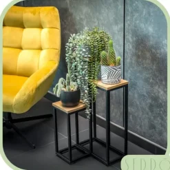 Metal stående blomsterstativ til blomster og planter, 3-etagers hylde, loft 68