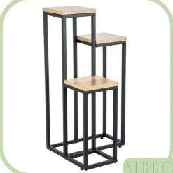 Metal stående blomsterstativ til blomster og planter, 3-etagers hylde, loft 68