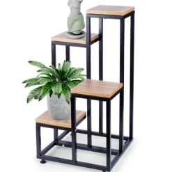 Metalblomsterstativ 4-lags, niveaudelt stativ til potter, planter og blomster