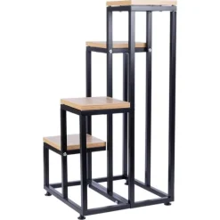 Metalblomsterstativ 4-lags, niveaudelt stativ til potter, planter og blomster