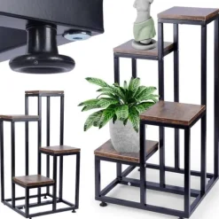 Metalblomsterstativ 4-lags, niveaudelt stativ til potter, planter og blomster