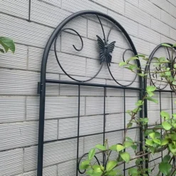 Metalgitter 2-pak til klatreplanter, støtte til potteplanter, stueplanter, blomster, grøntsager og havedekoration indendørs/udendørs