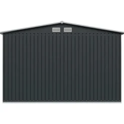 Metalskur til haven - Opbevaring af værktøj | Størrelse: 257x205x178 cm | Farve: Antracitgrå