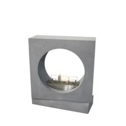 Milano bioethanol tunnel pejs - Beton udseende - Fritstående - Dekorativ pejs - 2 KW varme