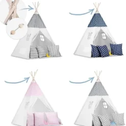 Miljøvenlig Tipi-Telt Stabilisator - Holdbart Træ & Metal Legeteltstøtte