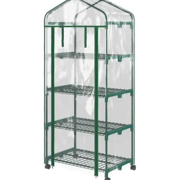Mini drivhus 69×50×165 cm – 4 hylder, gennemsigtigt