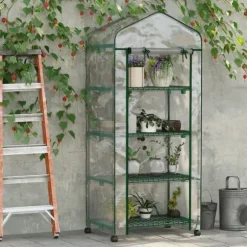 Mini drivhus 69×50×165 cm – 4 hylder, gennemsigtigt