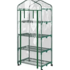Mini drivhus 69×50×165 cm – 4 hylder, gennemsigtigt