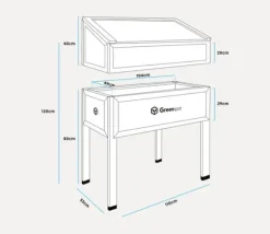 Mini drivhus med overdækning til altan og terrasse 110x55x120 cm Greenspot - Drivhus på træplatform, Hævet træbed, Kold ramme med overdækning på høje | CDON