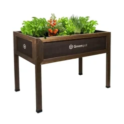 Mini drivhus med overdækning til altan og terrasse 110x55x120 cm Greenspot - Drivhus på træplatform, Hævet træbed, Kold ramme med overdækning på høje | CDON