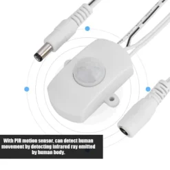 Mini PIR infrarød bevægelsessensor til LED-strimmel - hvid, 5A, DC 6-24V